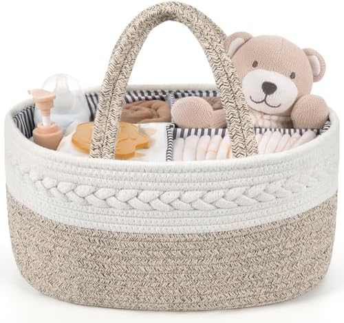 Baby Diaper Caddy Organizer, Brown
