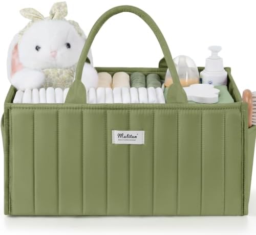 Baby Diaper Caddy Organizer for Changing Table, Green