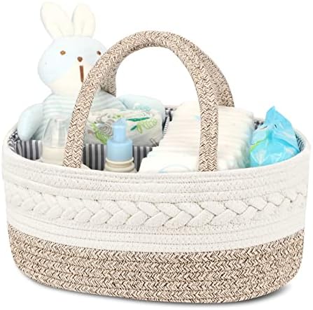 Diaper Caddy Organizer for Baby, Brown