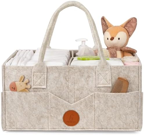 Felt Diaper Caddy Organizer for Changing Table, Khaki
