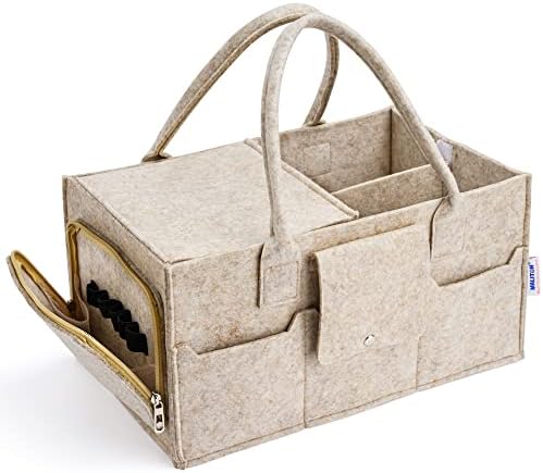 Felt Diaper Caddy Organizer with Lid