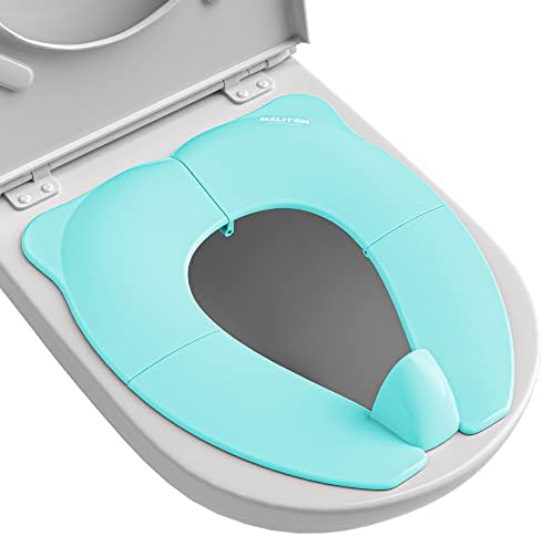 Foldable Travel Potty Training Seat for Toddlers, Aqua Green