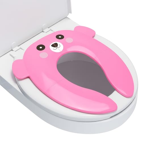 Foldable Travel Potty Training Seat for Toddlers, Strawberry Pink