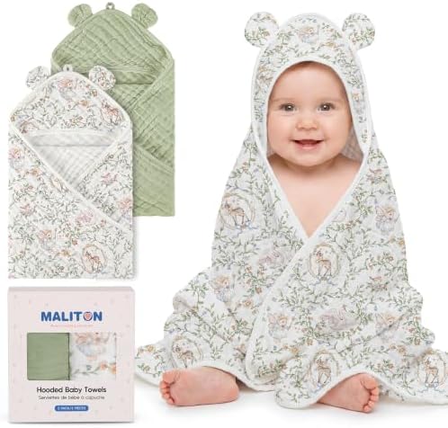 Hooded Baby Towels, Green Rabbit