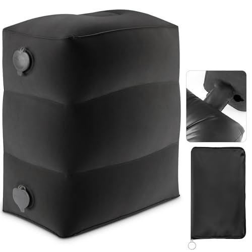 Inflatable Foot Rest Pillow for Travel Kids Airplane, Black