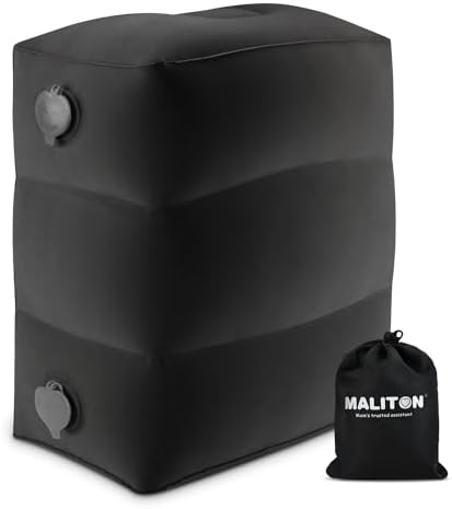 Inflatable Travel Foot Rest Pillow, Black