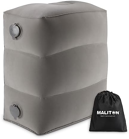 Inflatable Travel Foot Rest Pillow, Grey