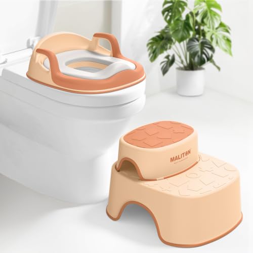 Potty Training Seat 2 in 1 with Step Stool & Anti Slip, Orange